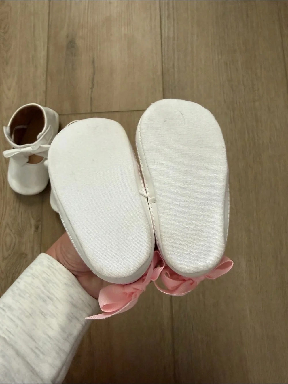 Kids Pink & White Ballet-Style Shoes with Bows